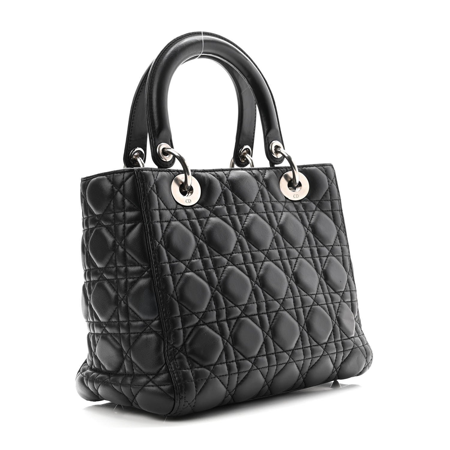 Christian Dior Lambskin Cannage Medium Lady Dior Black 3 of 10