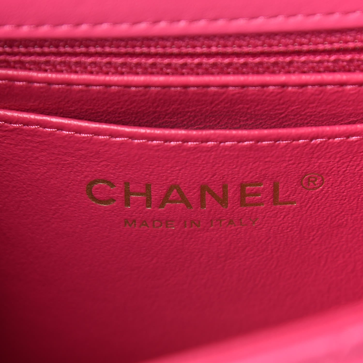 Chanel Lambskin Chevron Quilted Mini Rectangular Flap Fuchsia 6 of 10