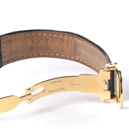 Cartier Sterling Silver Vermeil Alligator 30mm Must De Cartier Quartz Watch 6 of 9
