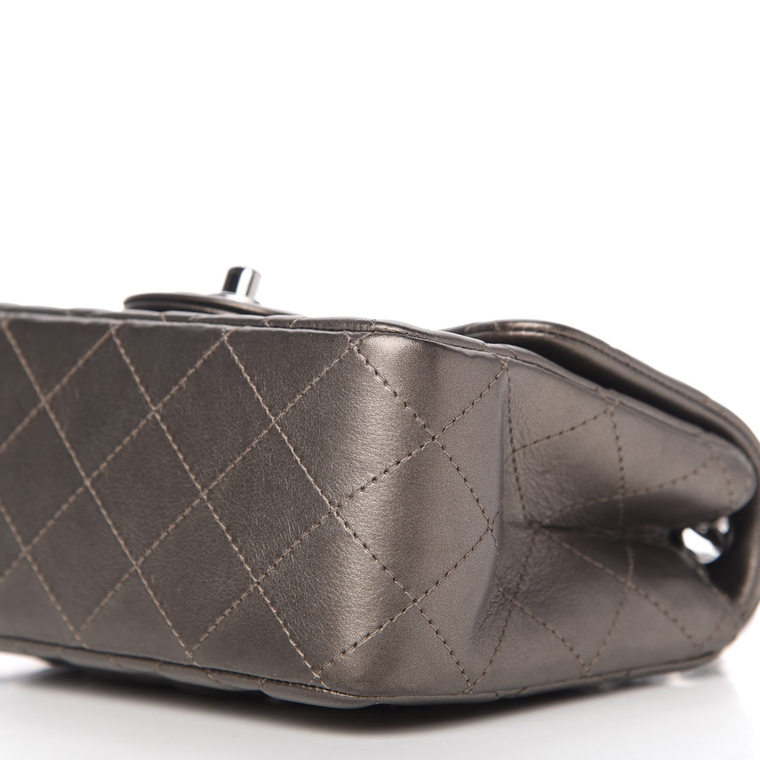 Chanel Metallic Calfskin Quilted Mini Square Flap Bronze 7 of 10