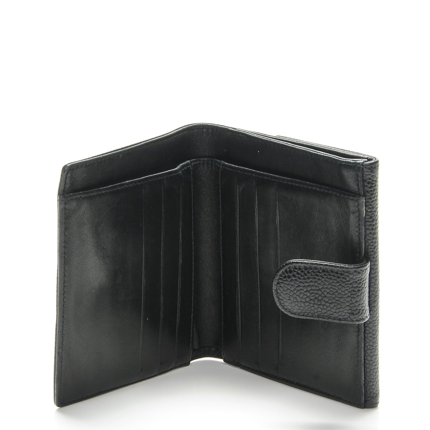Caviar Timeless CC Compact French Wallet Black