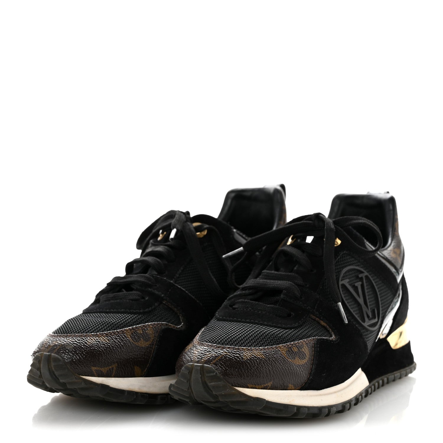Louis Vuitton Suede Monogram Run Away Sneakers 37 Black 4 of 11