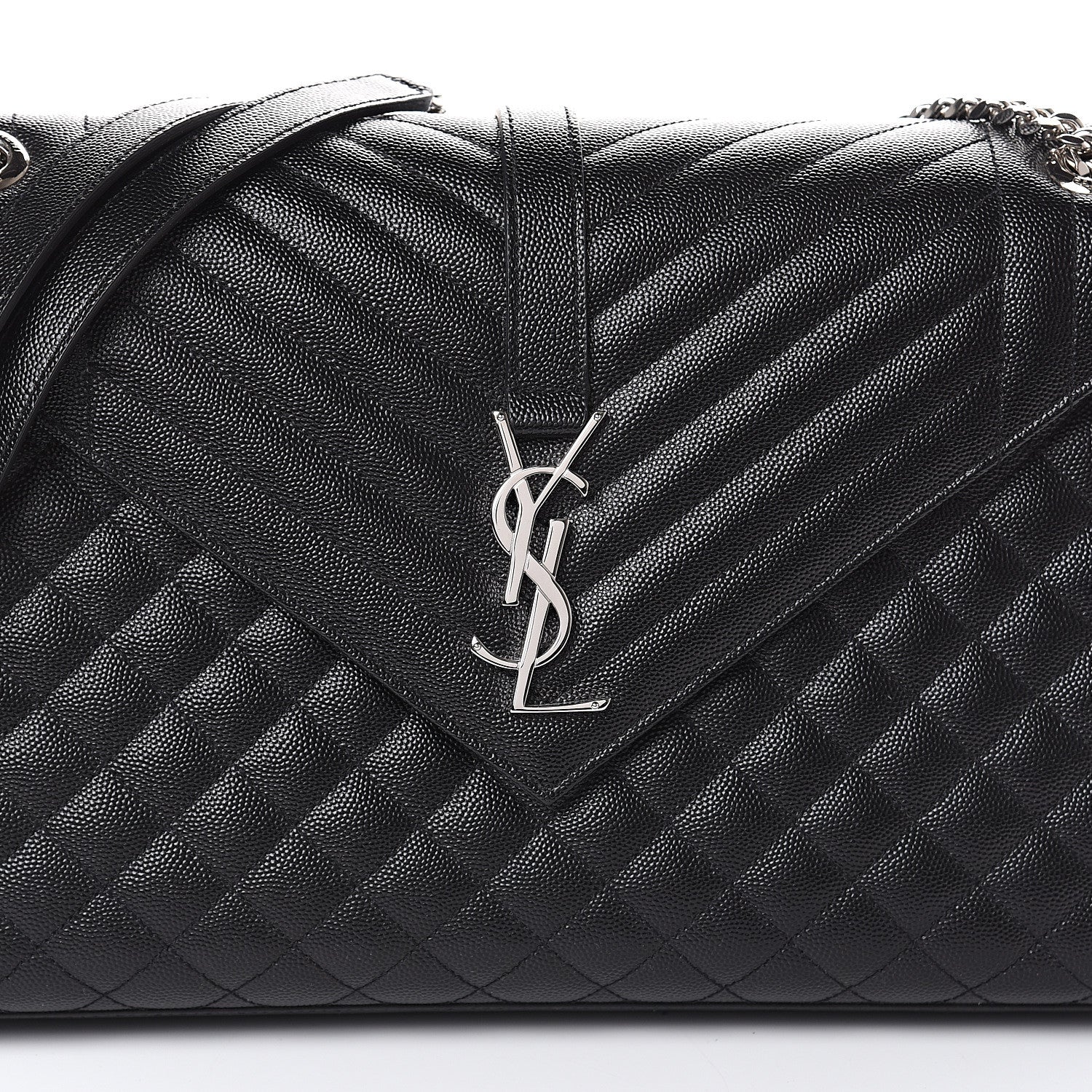 Saint Laurent Grain De Poudre Large Tri-Quilt Monogram Satchel Black 6 of 8