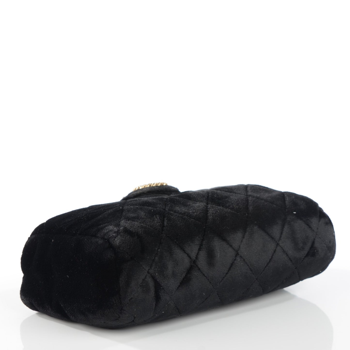 Velvet Quilted Mini Phone Holder Clutch Black