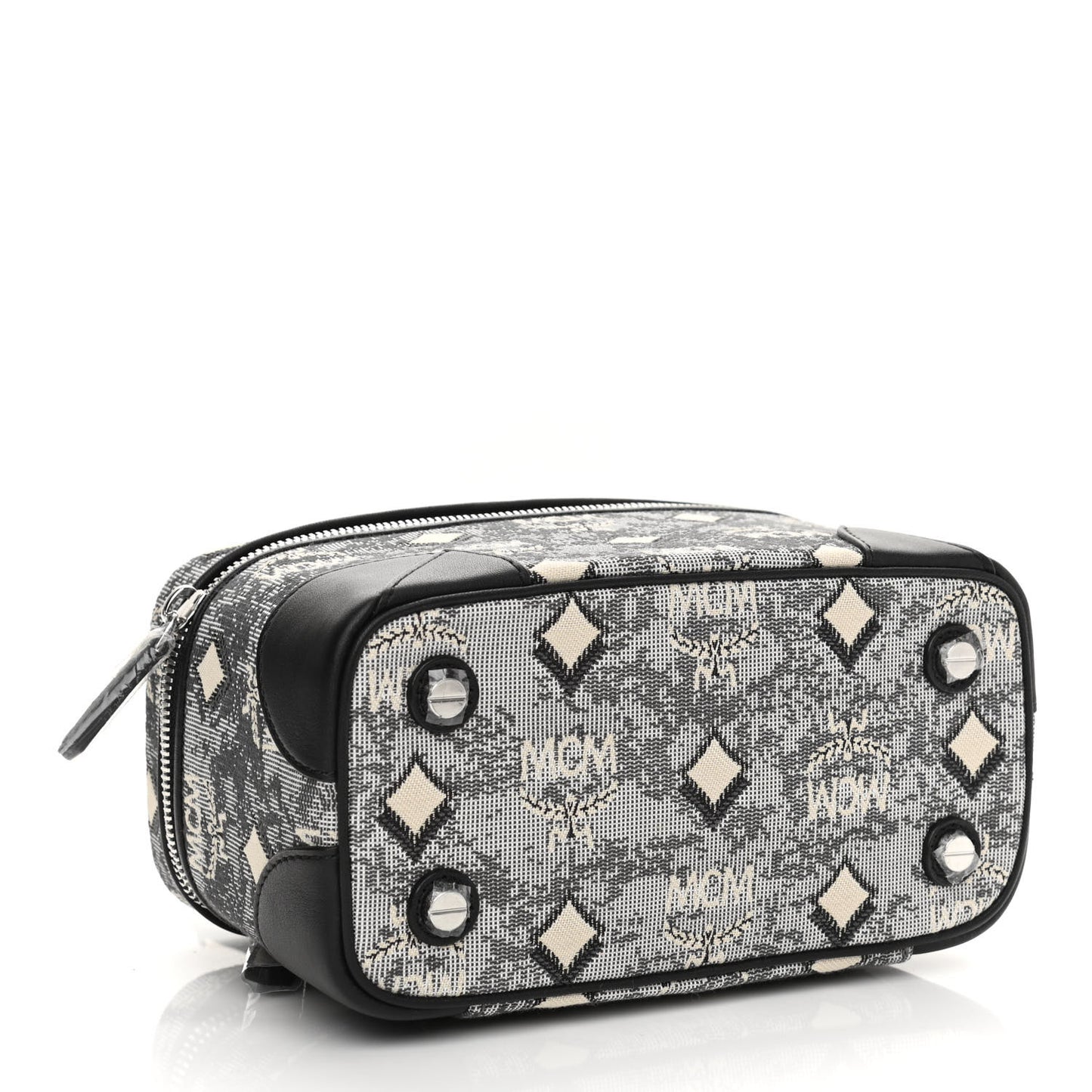 Vintage Jacquard Monogram Rockstar Small Vanity Crossbody Bag Grey