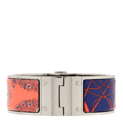 Hermes Enamel Printed Wide Coup De Fouet Au Bloc Hinged Bracelet M Rayon 3 of 5