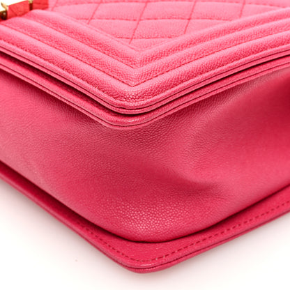 Chanel Caviar Quilted Medium Boy Flap Dark Pink 10 of 10