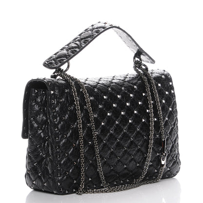 Valentino Garavani Lambskin Medium Rockstud Spike Shoulder Bag Black 3 of 7