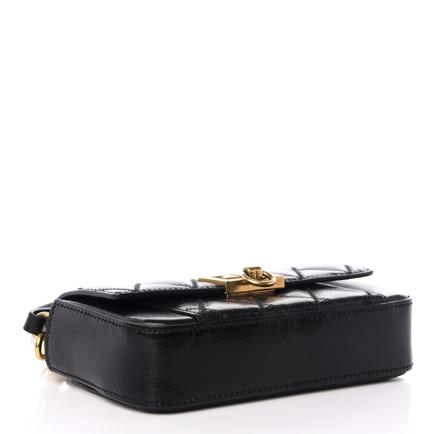 Goatskin Quilted GV3 Mini Pocket Convertible Bag Black