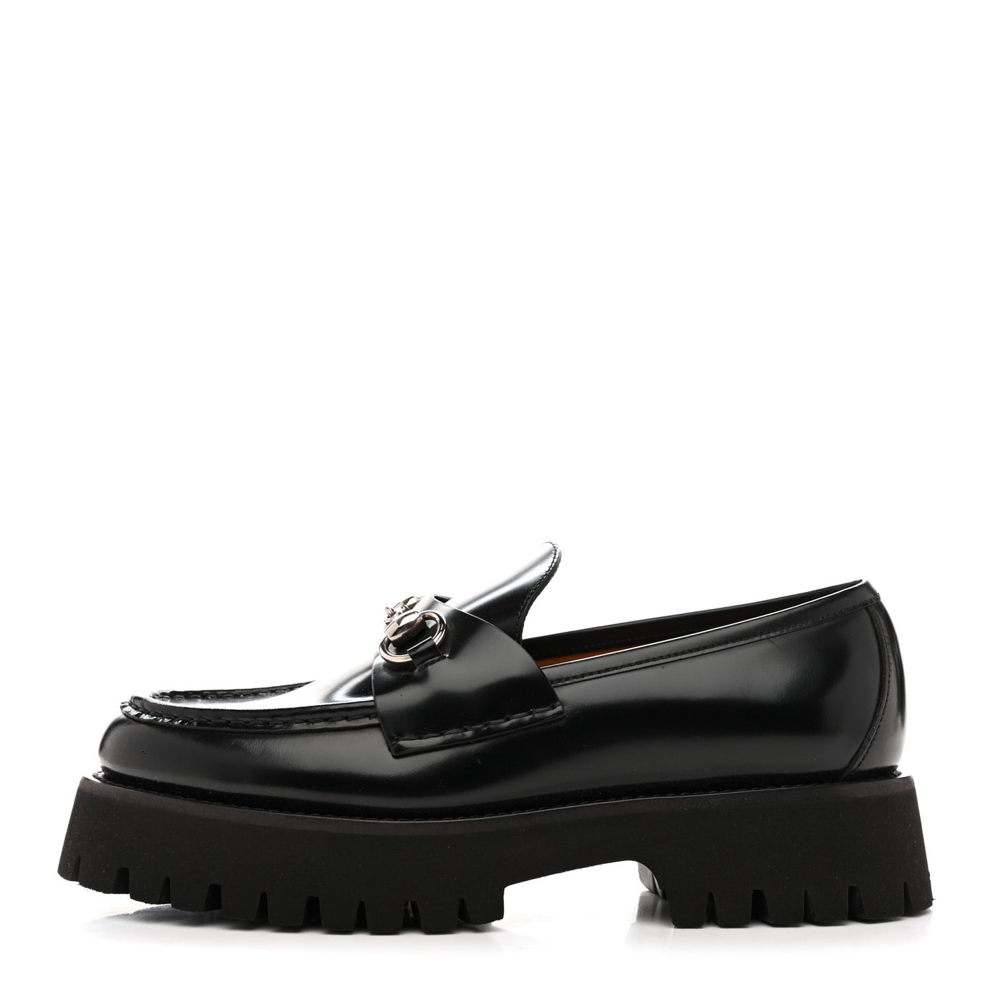 Cordovan Lux Womens Horsebit 45mm Platform Loafers 39.5 Black