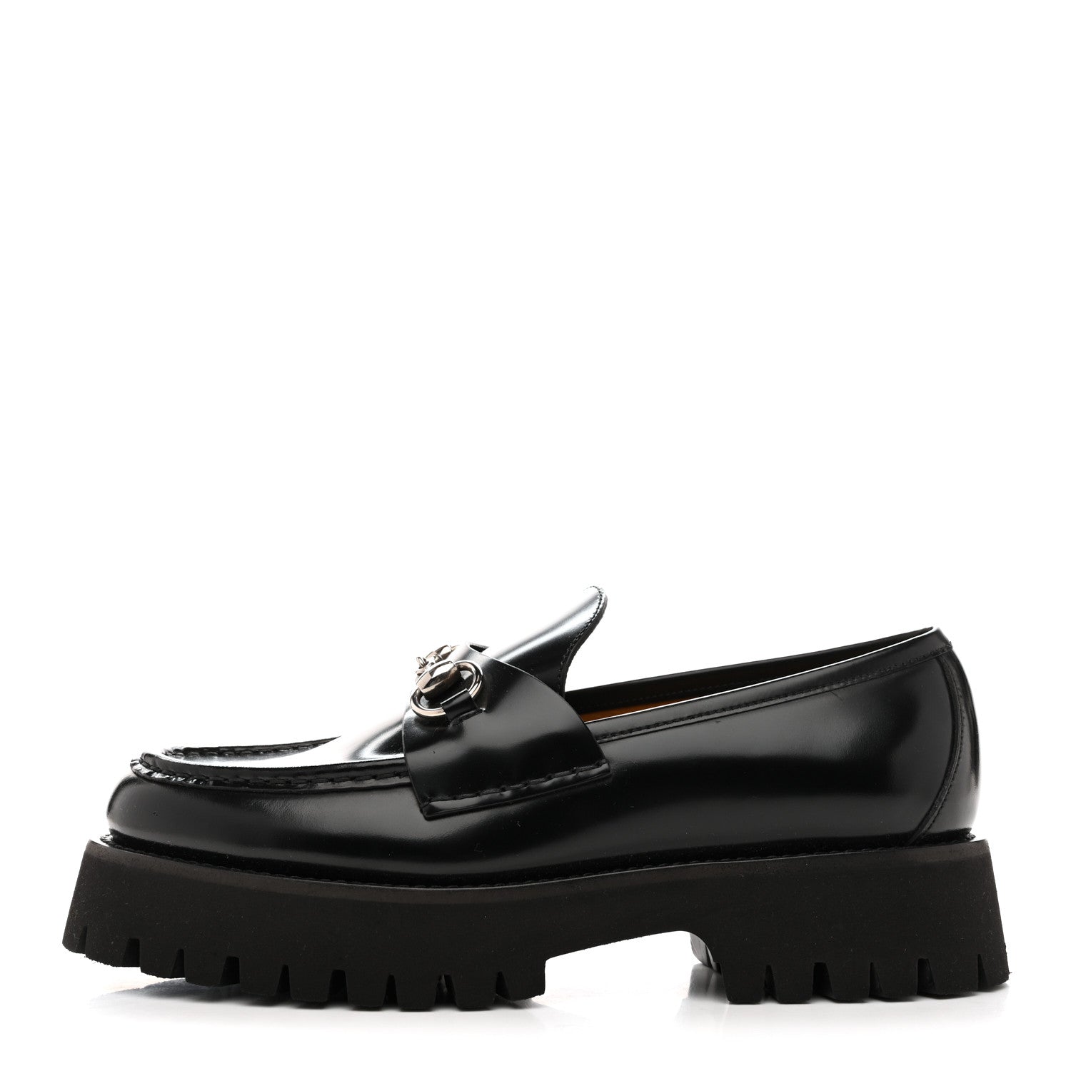 Gucci Cordovan Lux Womens Horsebit 45mm Platform Loafers 39.5 Black 1 of 10