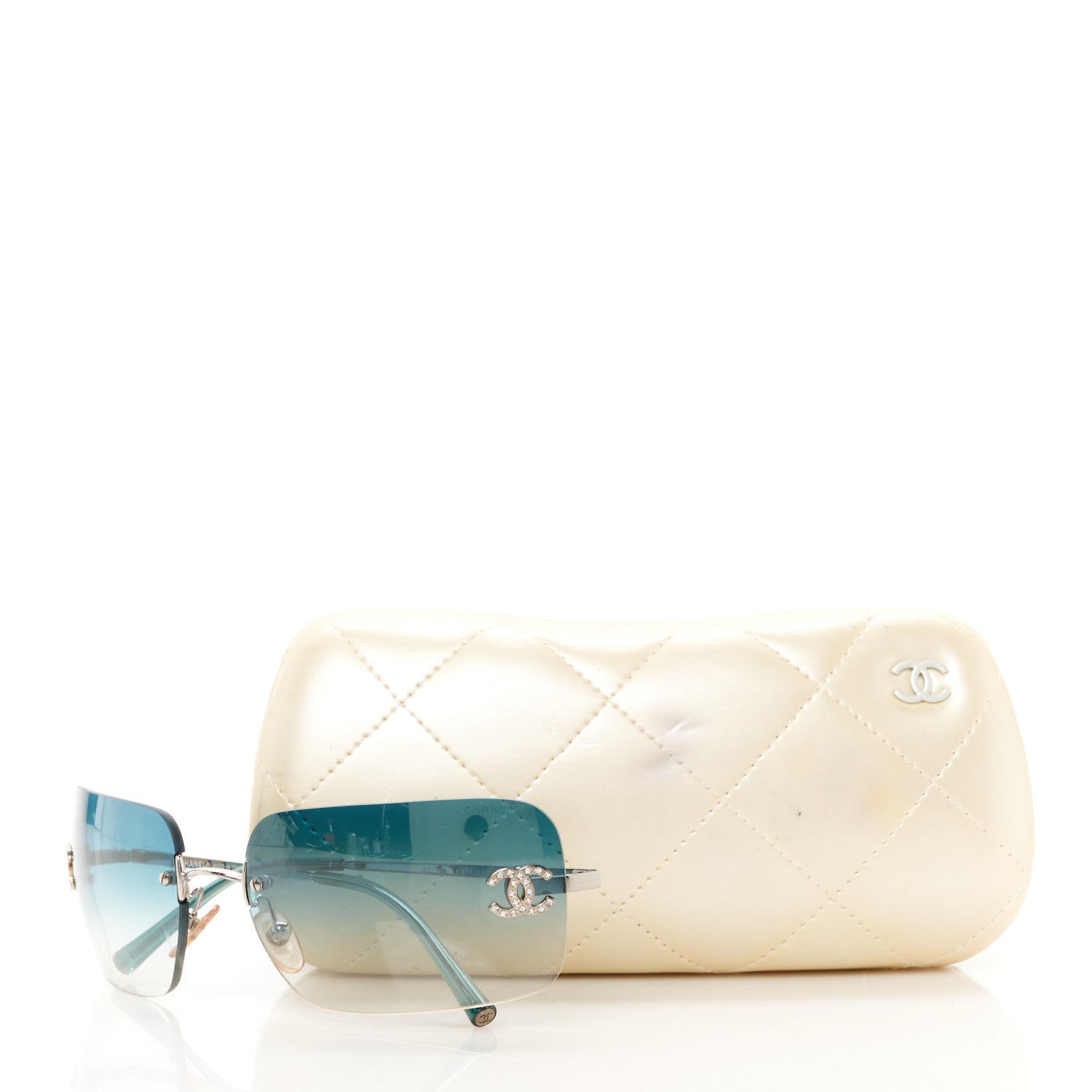 Chanel Metal Crystal CC Logo Sunglasses 4017-D Blue 8 of 8