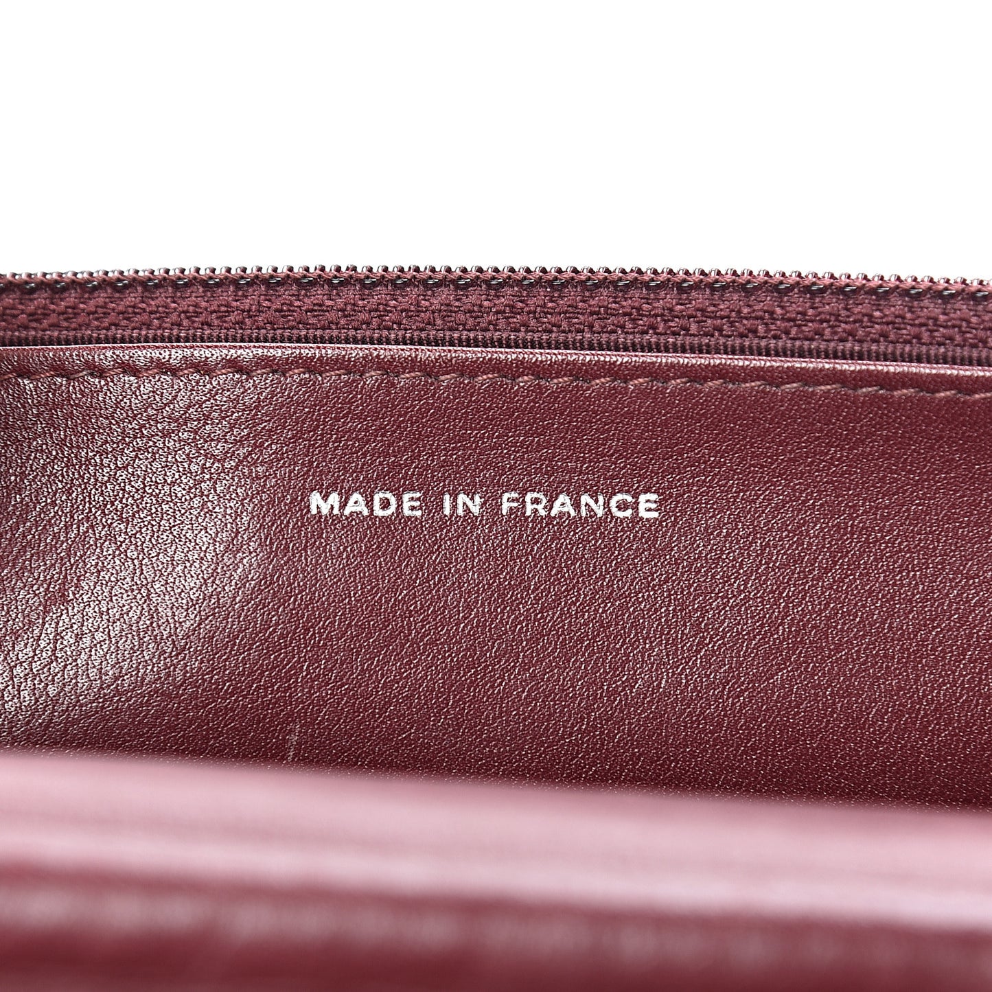 Patent Quilted Wallet On Chain WOC Burgundy