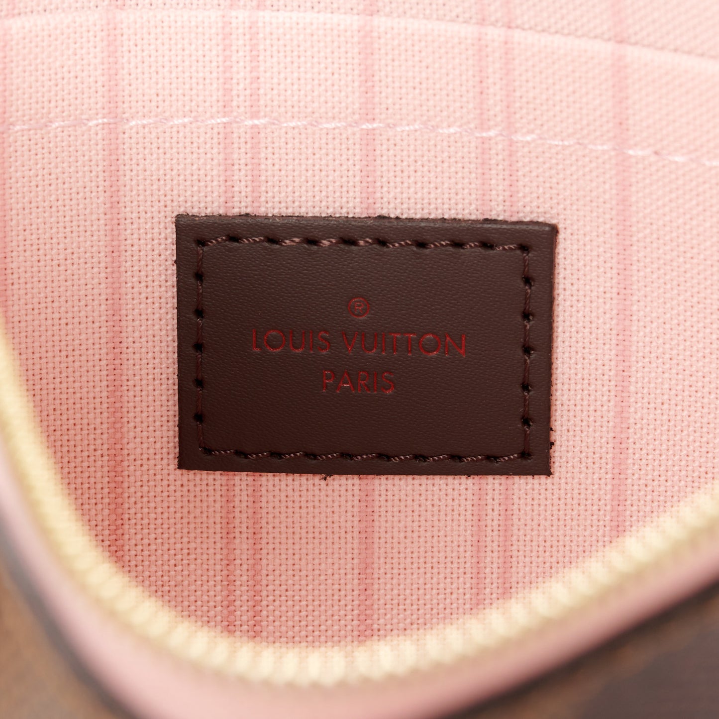 Damier Ebene Neverfull MM GM Pochette Rose Ballerine