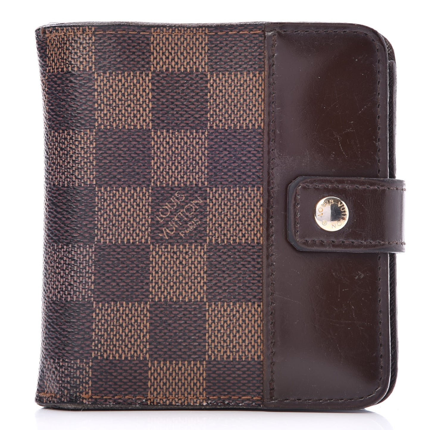 Damier Ebene Zippe Zipped Compact Wallet