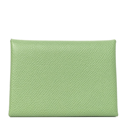 Hermes Epsom Calvi Duo Card Case Vert Criquet 1 of 7