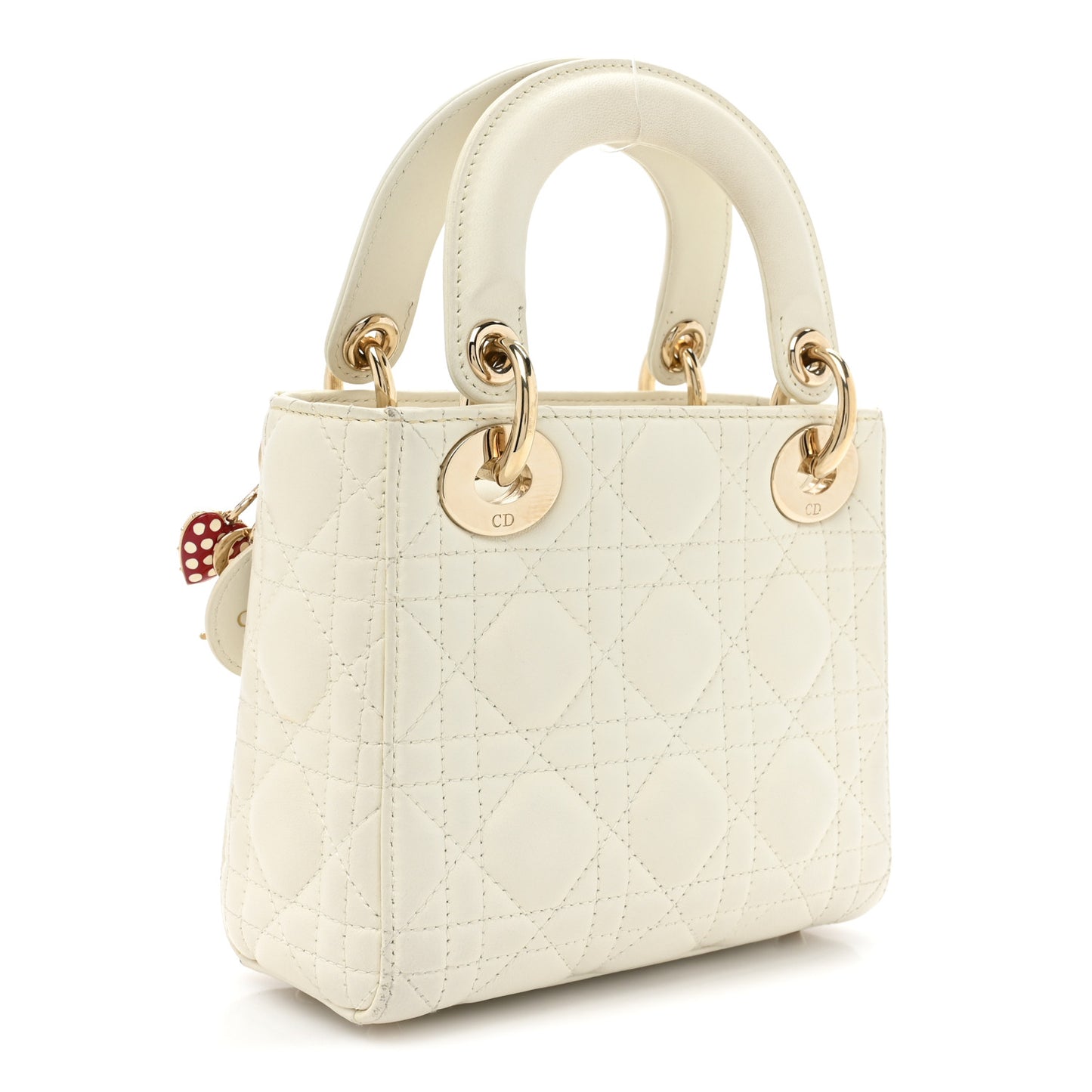 Lambskin Cannage DiorAmour Mini Lady Dior White