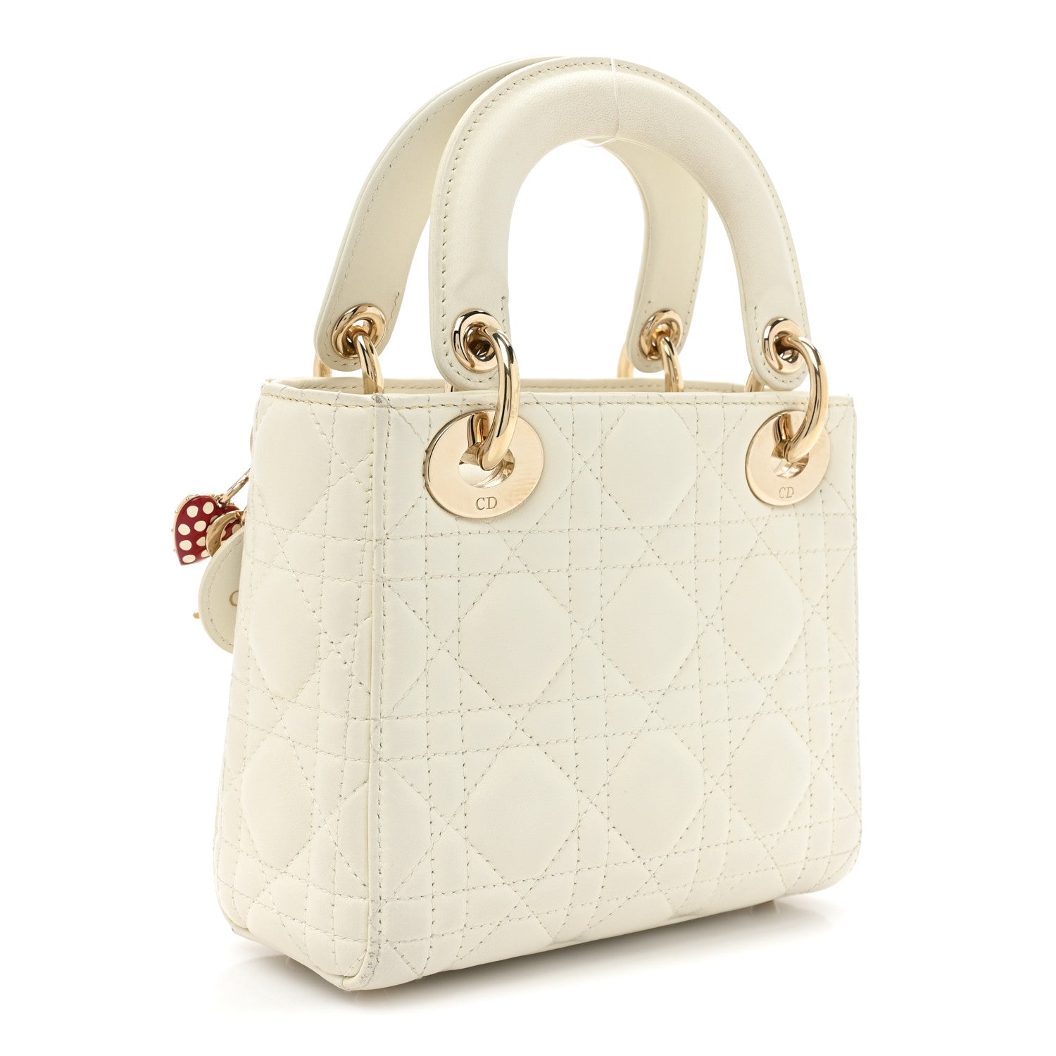 Christian Dior Lambskin Cannage DiorAmour Mini Lady Dior White 3 of 15