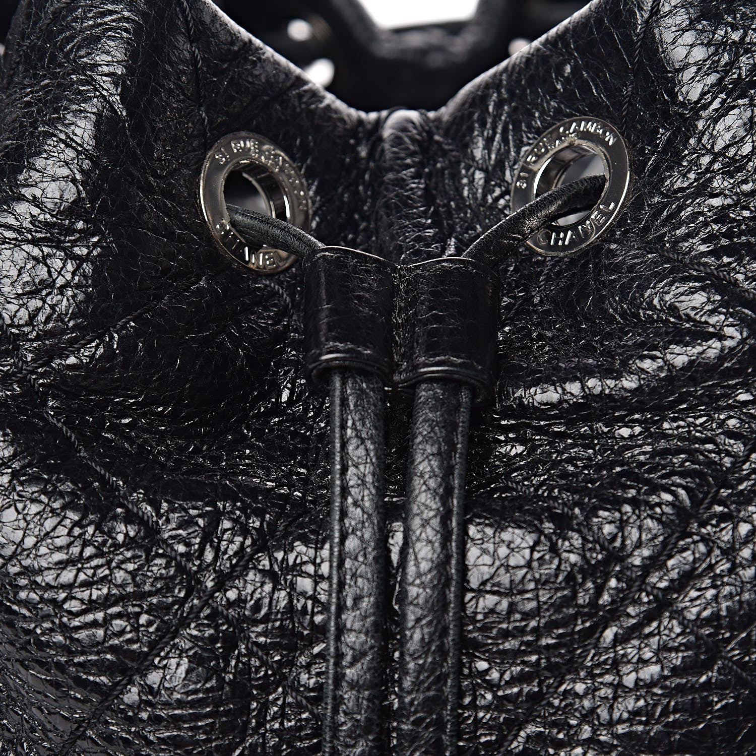 Chanel Glazed Calfskin On The Road Drawstring Tote Black 14 of 14
