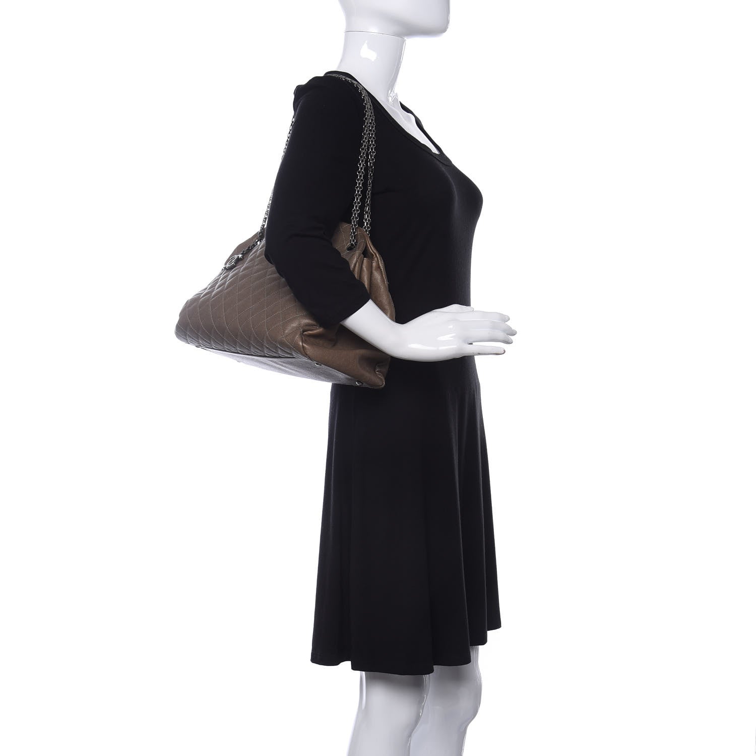 Chanel Calfskin Large Just Mademoiselle Bowling Bag Beige 2 of 9