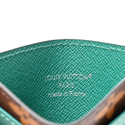 Louis Vuitton Monogram Macassar Double Card Holder Borneo Green 6 of 7