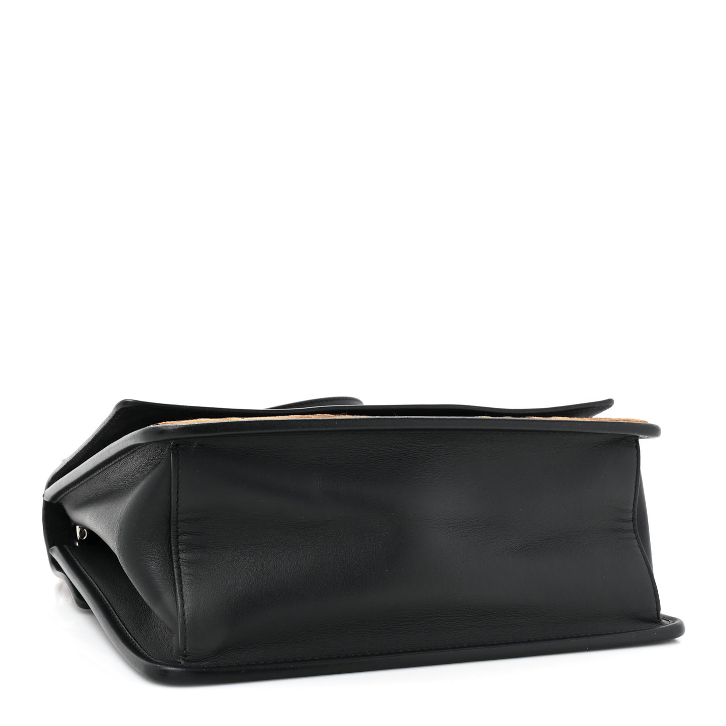 Vitello Century Velvet F is Fendi FF Kan I Shoulder Bag Black Tobacco