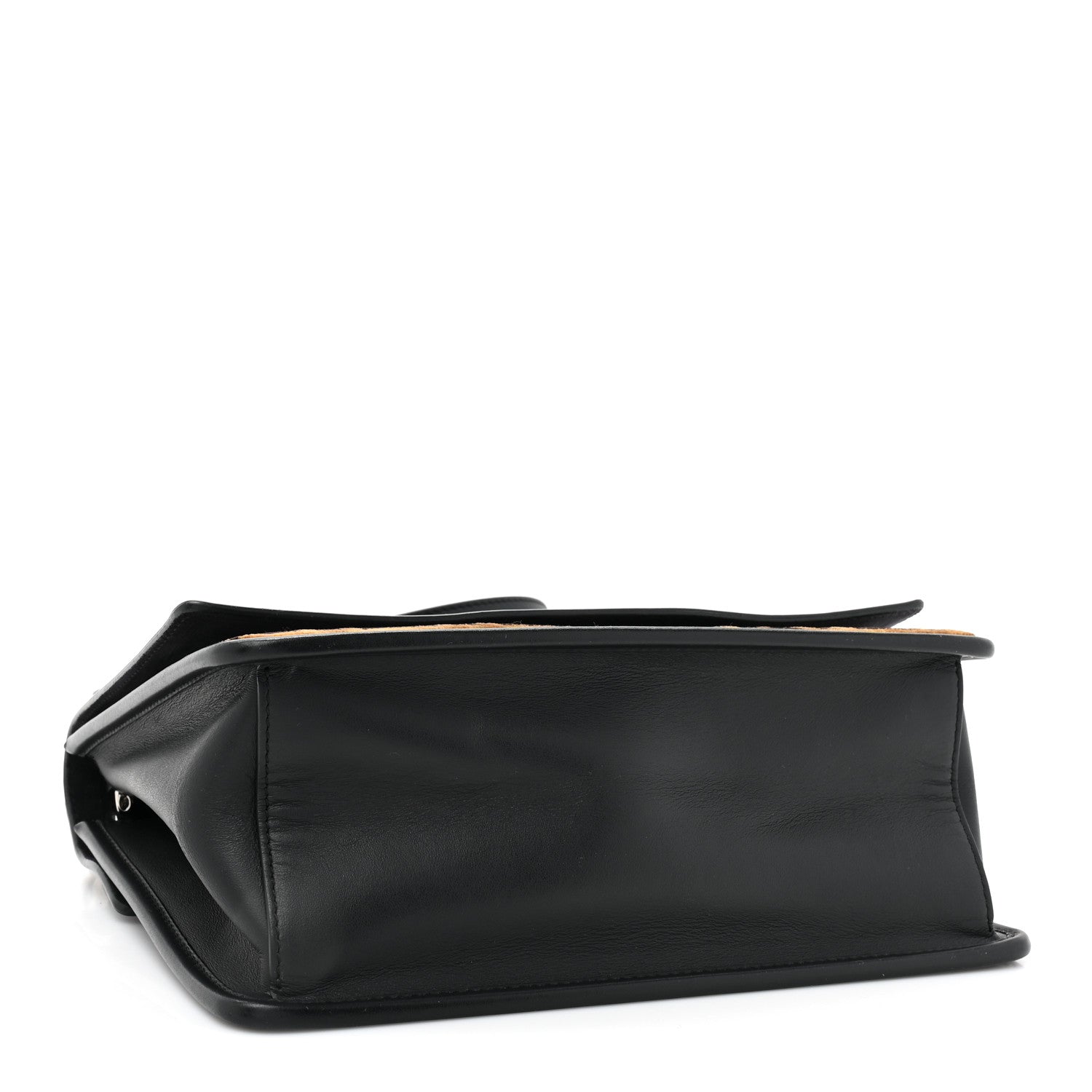 Fendi Vitello Century Velvet F is Fendi FF Kan I Shoulder Bag Black Tobacco 4 of 11