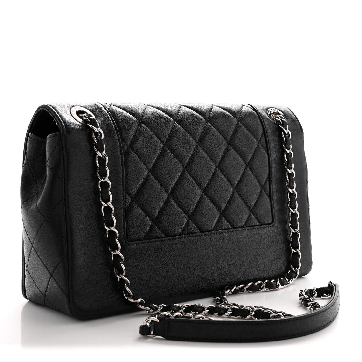 Chanel Sheepskin Quilted Vintage Mademoiselle Flap Black 3 of 13