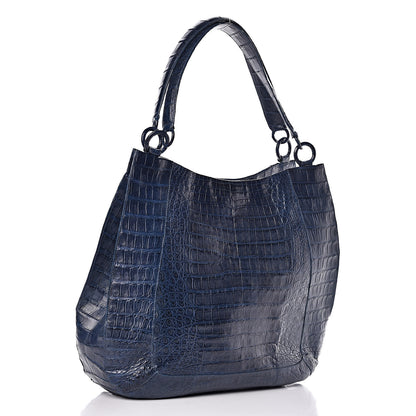 Nancy Gonzalez Crocodile Hobo Blue 3 of 12