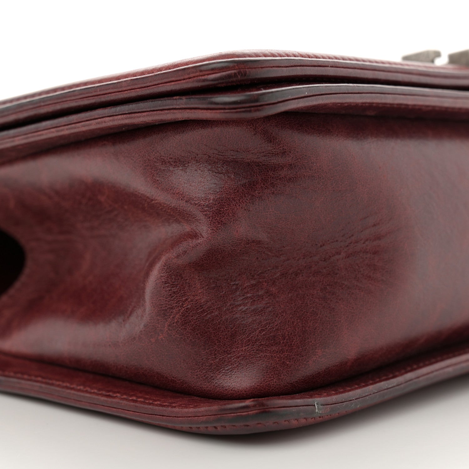 Chanel Calfskin Quilted Double Stitched Medium Boy Flap Burgundy 9 of 11