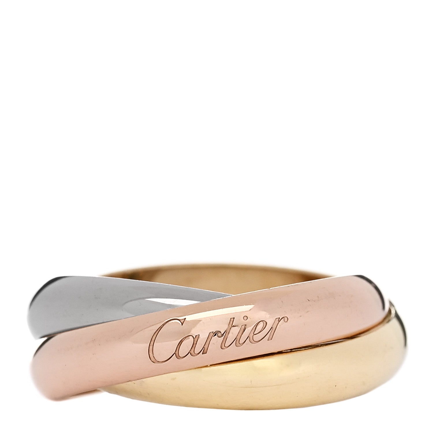 Cartier 18K Pink Yellow White Gold Classic Trinity Ring 53 6.25 1 of 5