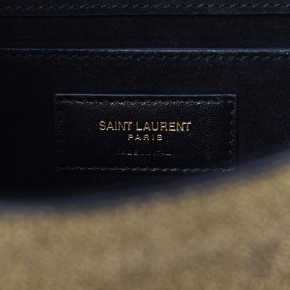 Saint Laurent Metallic Calfskin Small Classic Monogram Kate Satchel Oro 6 of 12
