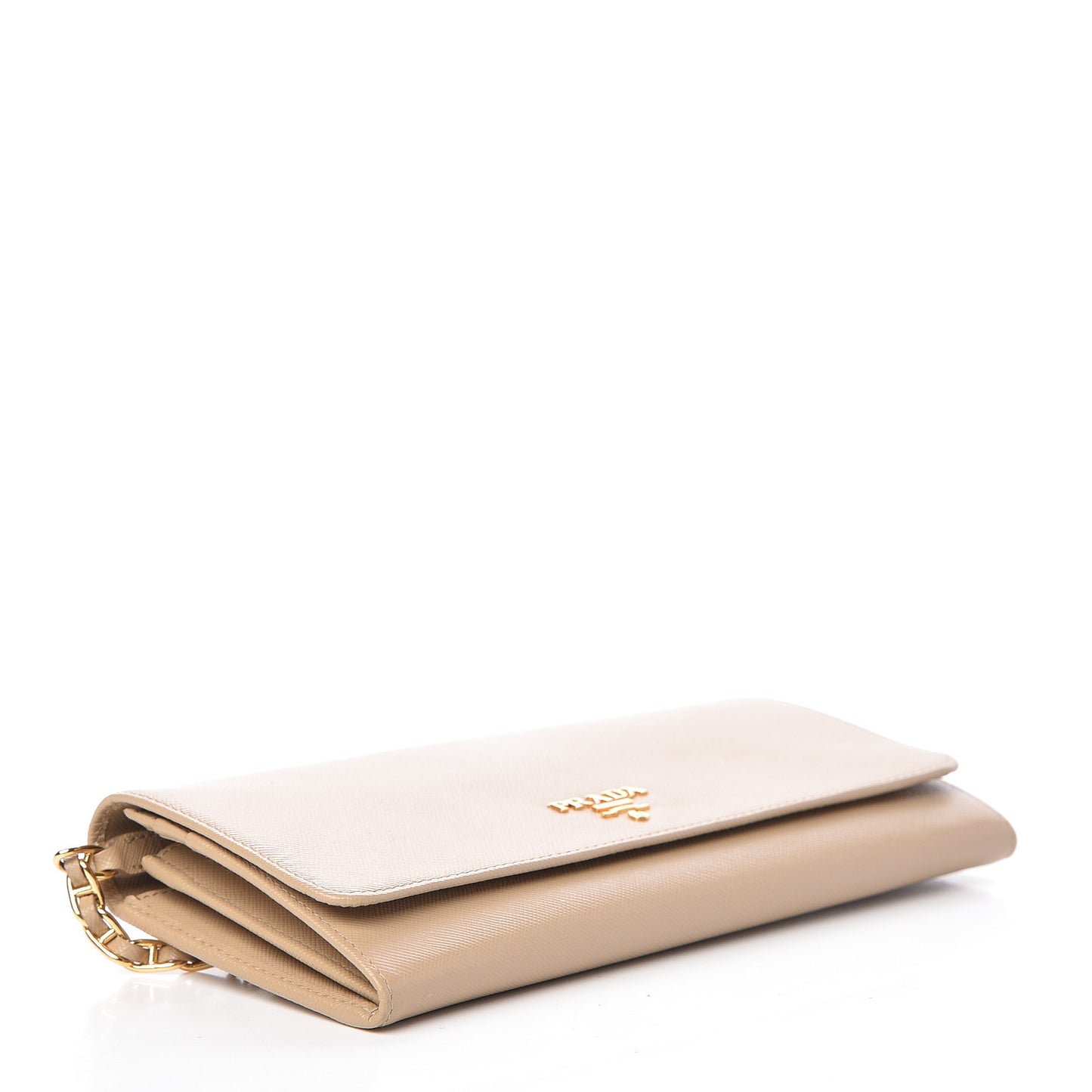 Saffiano Metal Oro Chain Wallet Sabbia