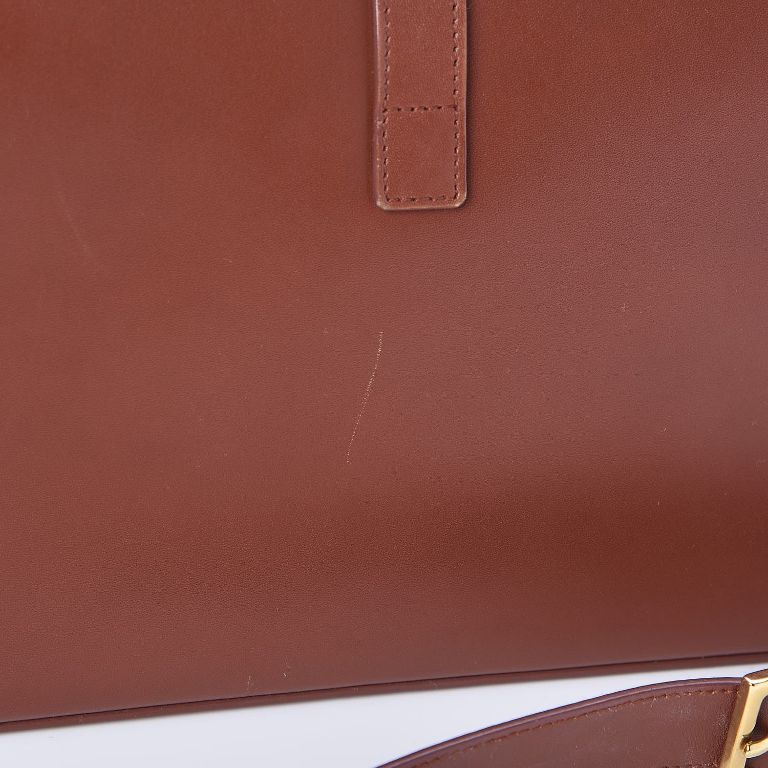 Saint Laurent Smooth Calfskin Medium Classic Monogram Universite Bag Brown 7 of 8
