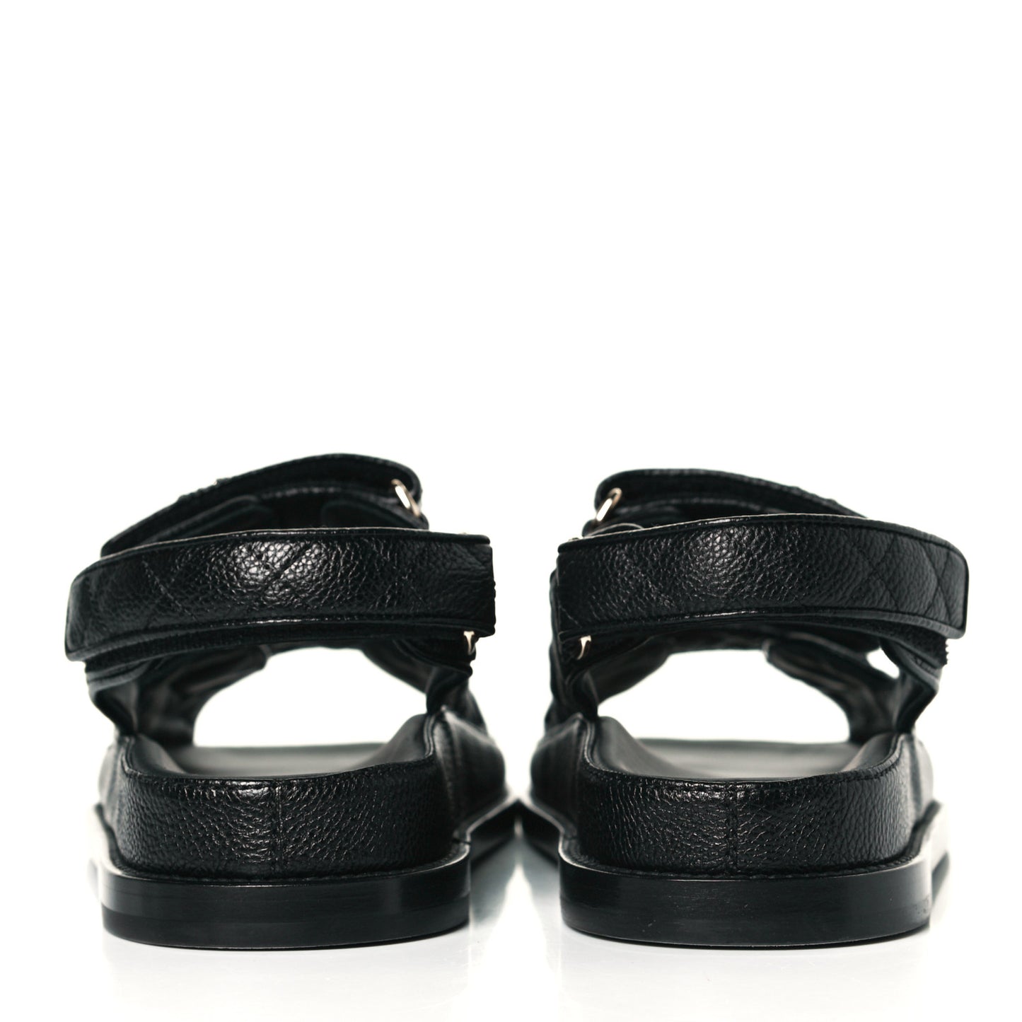 Grained Calfskin Velcro Dad Sandals 36.5 Black
