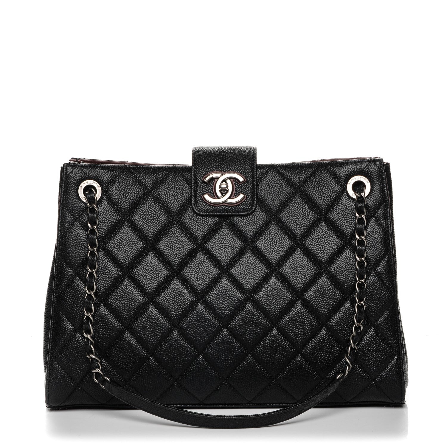 Chanel Caviar Quilted Large CC Accordion Shopping Bag Black 1 of 11