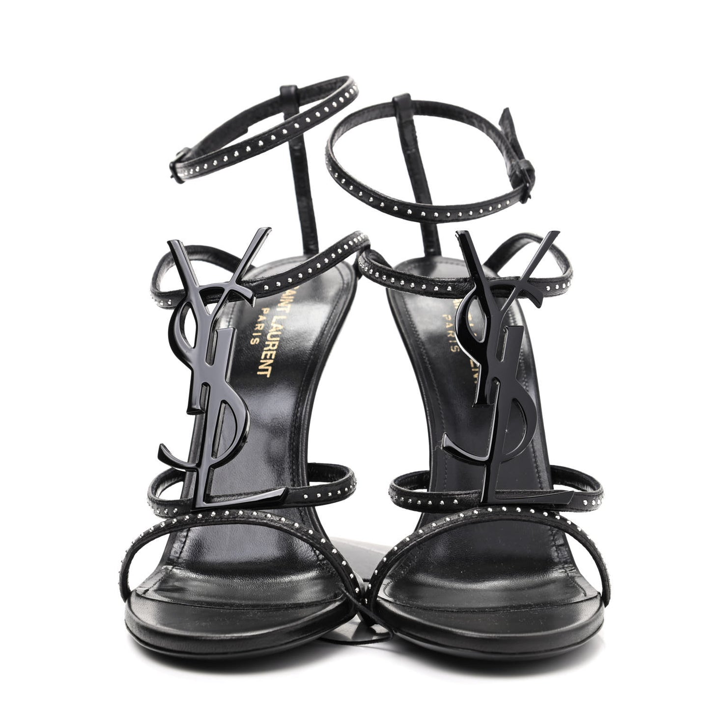 Calfskin Studded Cassandra 110 Sandals 39 Black