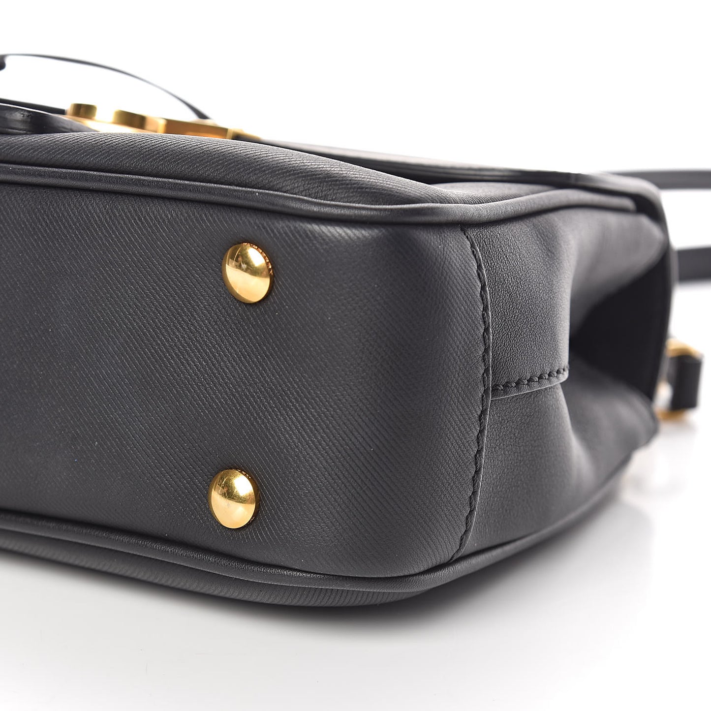 Trench Calfskin Small DK88 Top Handle Bag Black