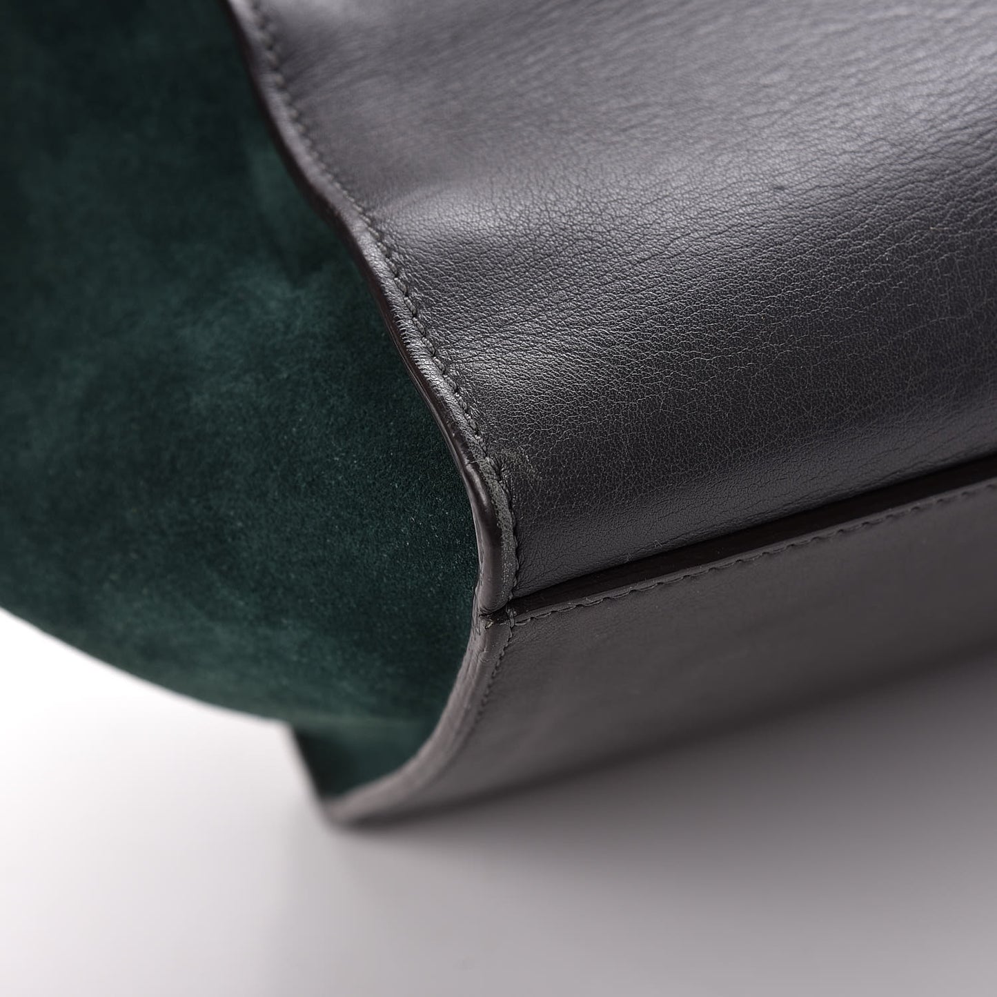 Smooth Calfskin Suede Medium Tri-Color Trapeze Green Burgundy