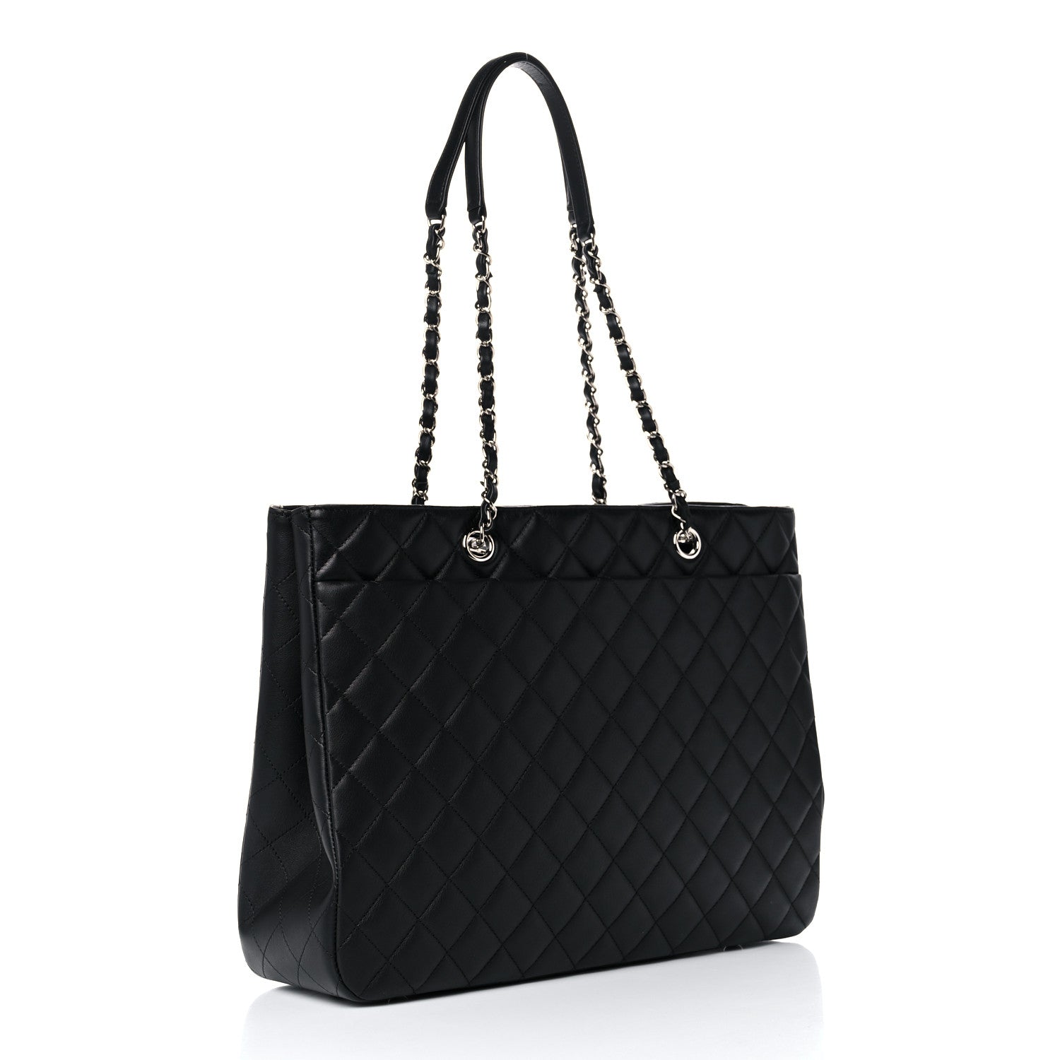 Chanel Calfskin Quilted Large Classic Shopping Tote Black 3 of 10