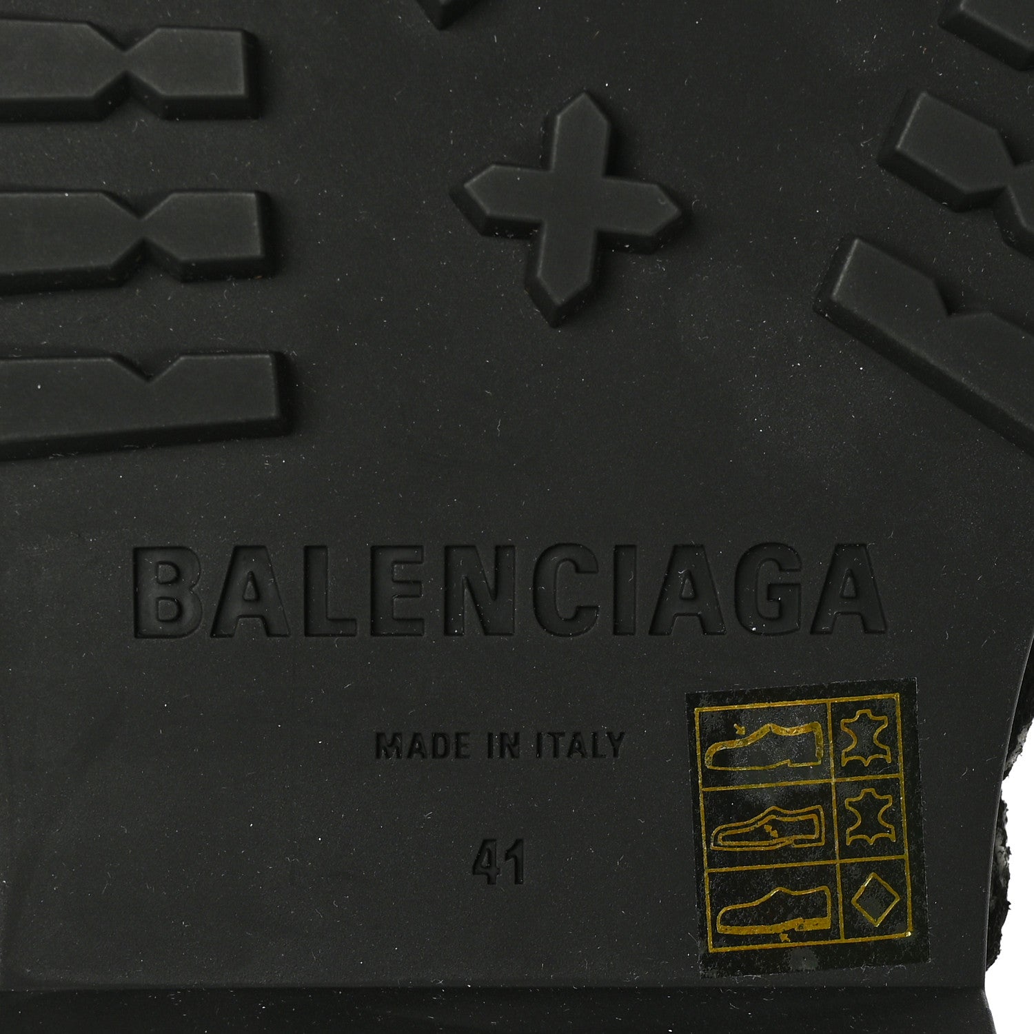 Balenciaga Calfskin Woven Detail Mens Combat Boots 41 Black 6 of 7
