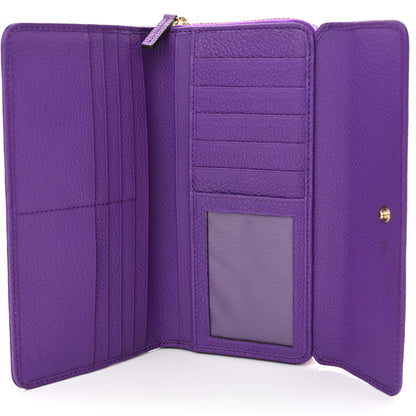 Gucci Grained Calfskin Continental Zip Wallet Purple 6 of 13