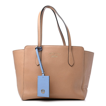 Gucci Dollar Calfskin Small Swing Tote Camelia Mineral Blue 1 of 5