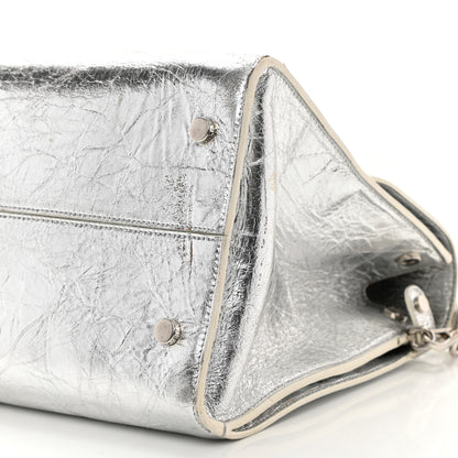 Christian Dior Metallic Calfskin Large Diorever Flap Silver 10 of 13