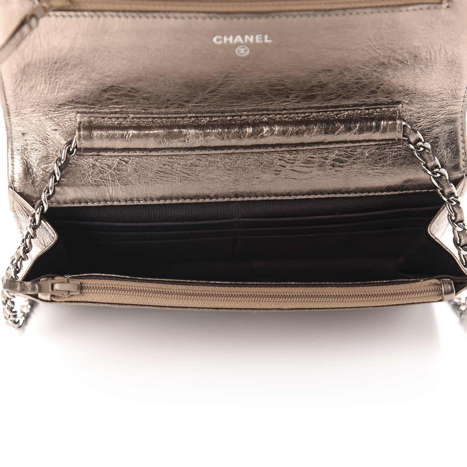 Chanel Metallic Aged Calfskin Quilted Reissue Wallet On Chain WOC Bronze 5 of 12