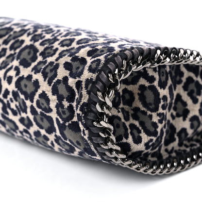 Stella McCartney Cotton Canvas Leopard Small Falabella Fold Over Tote Grey 9 of 13