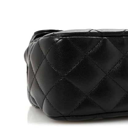 Chanel Lambskin Quilted Small Strass On Top Flap Bag Black 9 of 11