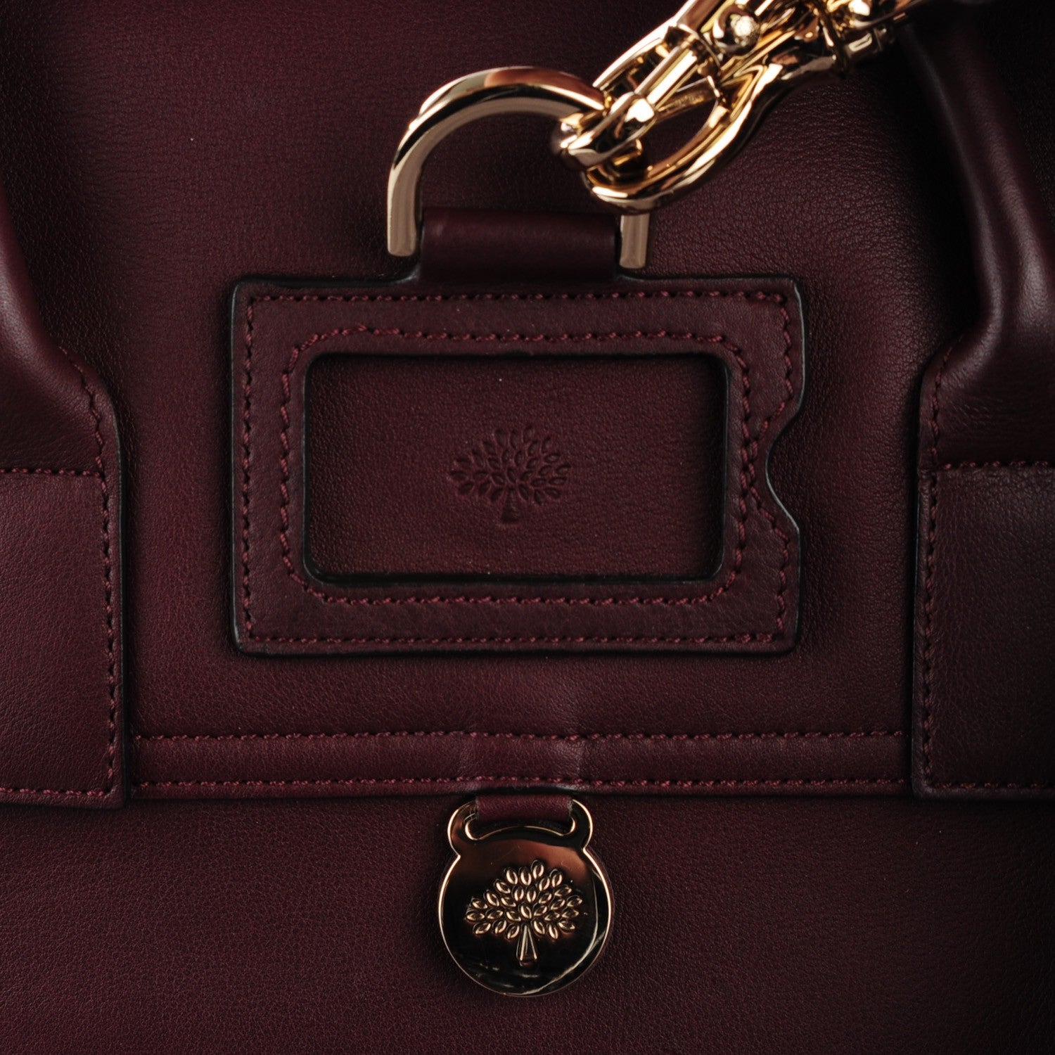 Mulberry Calfskin Studded Medium Cara Delevingne Convertible Satchel Oxblood 4 of 13