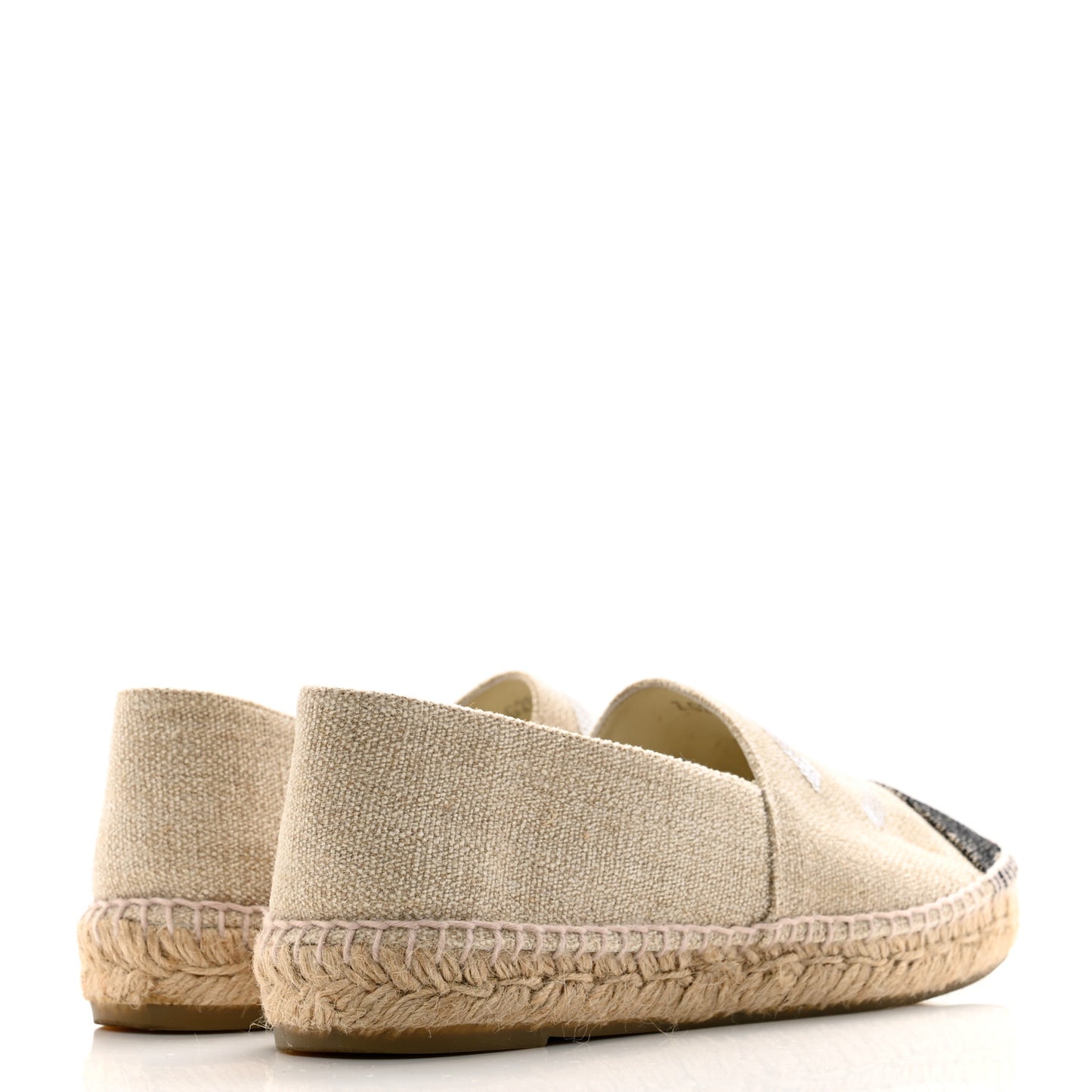 Toile Sequin CC Espadrilles 39 Beige Black