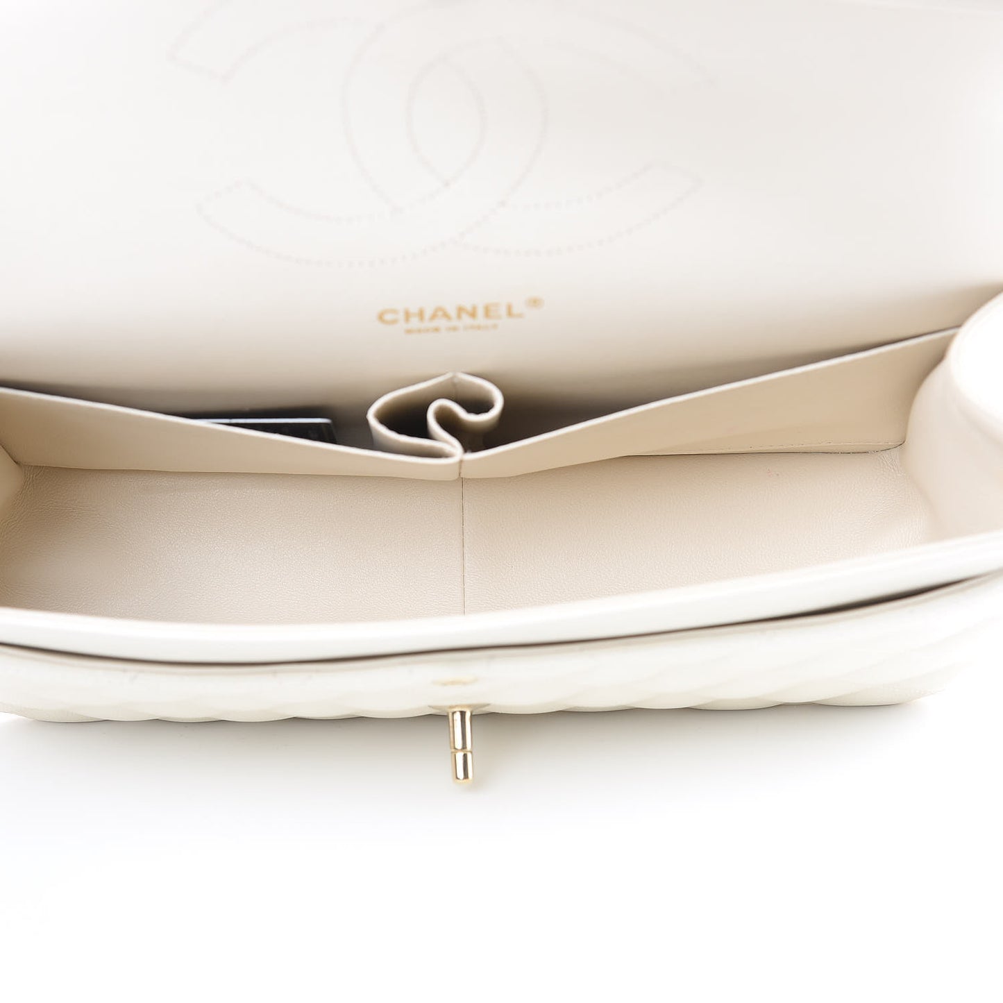 Caviar Quilted Jumbo Double Flap White